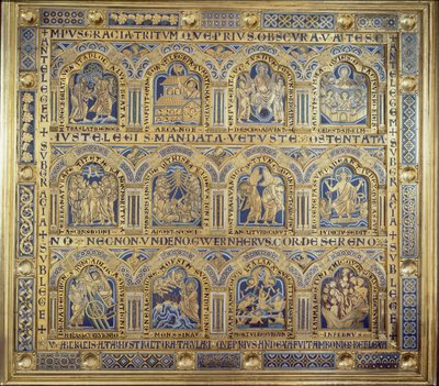 El Altar de Verdun, representando escenas bíblicas, 1181 (panel derecho) de Nicholas of Verdun